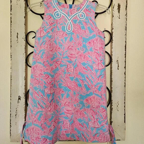 Lilly Pulitzer Girls Pink and Blue Shift Dress size 12 - Picture 1 of 5